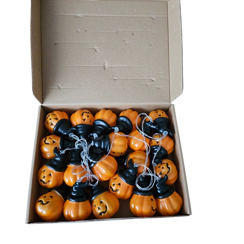 Halloween Pumpkin String Lights 20 LED 9.8FT 8 Modes Battery Operated Waterproof